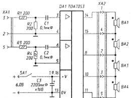 Pojačalo niske frekvencije (LF) na TDA7250 čipu